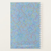 カラフルハートパターン – ハートネットライトブルー プランナー手帳 (裏面)