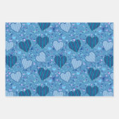 カラフルハートパターン ラッピングペーパーシート (正面3)