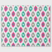 カラフルハートパターン ラッピングペーパー (フラット)