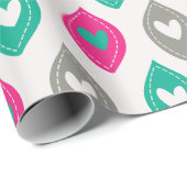 カラフルハートパターン ラッピングペーパー (ロールコーナー)