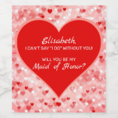 カラフルハートパターン ワインラベル (シングルラベル)