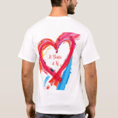 カラフルハートブラシストロークの芸術 Tシャツ (裏面)