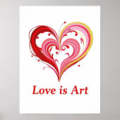 カラフルハートラブアートイラストレーション ポスター (正面)