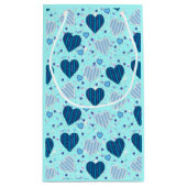 カラフルハート付きストライプ スモールペーパーバッグ (裏面)