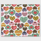カラフルハート包装紙 ラッピングペーパー (フラット)