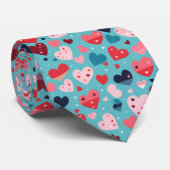 カラフルハート可愛い柄 ネクタイ (ロール)