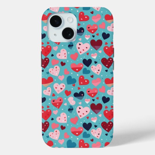 カラフルハート可愛い柄 Case-Mate iPhoneケース (裏面)