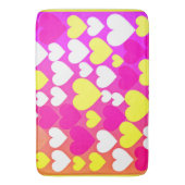 カラフルハート愛パターン バスマット (正面縦)