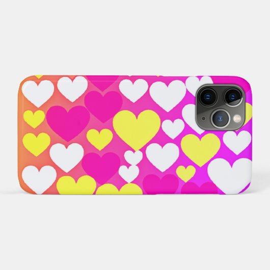 カラフルハート愛パターン Case-Mate iPhoneケース (裏面(横))