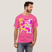 カラフルハート愛パターン Tシャツ (正面フル)