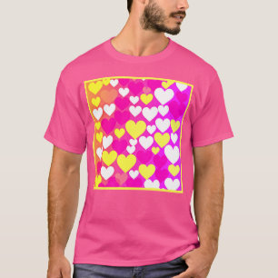 カラフルハート愛パターン Tシャツ