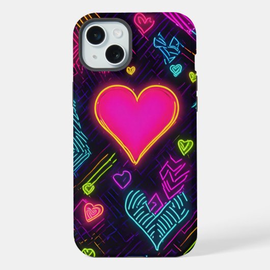 カラフルハート柄 iPhoneケース (裏面)