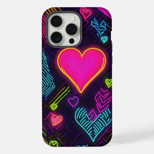カラフルハート柄 iPhoneケース (裏面)