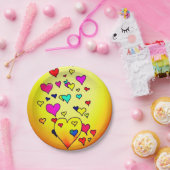 カラフルハート紙プレート ペーパープレート (パーティー)