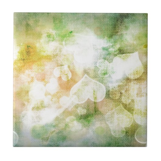 カラフルハート背景 タイル (正面)