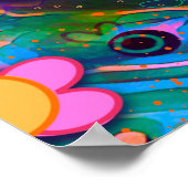 カラフルハート花インスパイアの間違い引用文 ポスター (角)