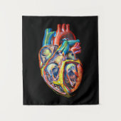 カラフルハート解剖抽象芸術芸術 タペストリー (正面)