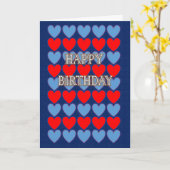 カラフルハート誕生日 カード (黄色い花)