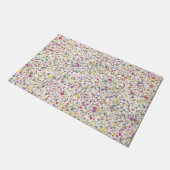 カラフルハート（ばちゃばちゃ）跳ねる絵を描、抽象芸術 ドアマット (アングル)