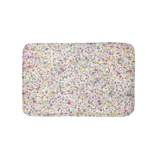 カラフルハート(ばちゃばちゃ)跳ねる絵を描、抽象芸術 バスマット (正面)