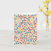 カラフルハート，グリーティングカード，心からの願い カード (黄色い花)