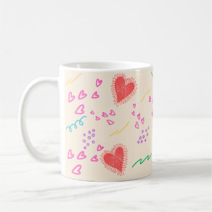 カラフルハート コーヒーマグカップ