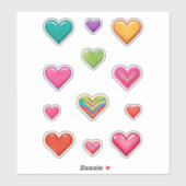 カラフルハート シール (シート)