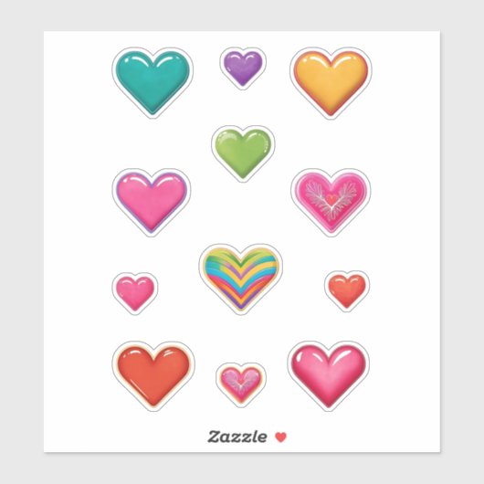 カラフルハート シール (シート)
