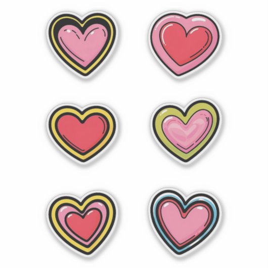 カラフルハート シール (正面)
