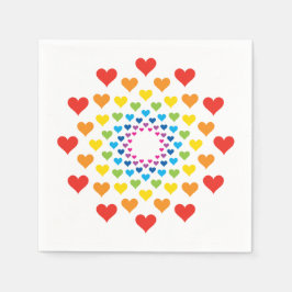 カラフルハート スタンダードカクテルナプキン