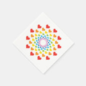 カラフルハート スタンダードカクテルナプキン (角)