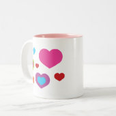 カラフルハート ツートーンマグカップ (正面左)