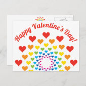 カラフルハート-ハッピーバレンタインデー! シーズンポストカード (正面/裏面)