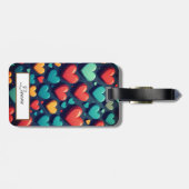 カラフルハート、バレンタイン ラゲッジタグ (裏面横)