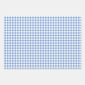 カラフルハート パステルピンクとブルージンガム ラッピングペーパーシート (正面3)