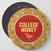 カラフルハート |ヒントを参照 |大学のお金 缶バッジ (正面&裏面)