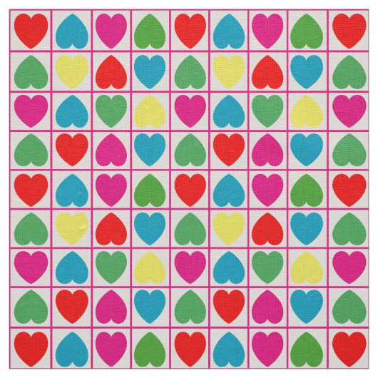 カラフルハート ファブリック (見本)