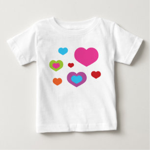 カラフルハート ベビーTシャツ