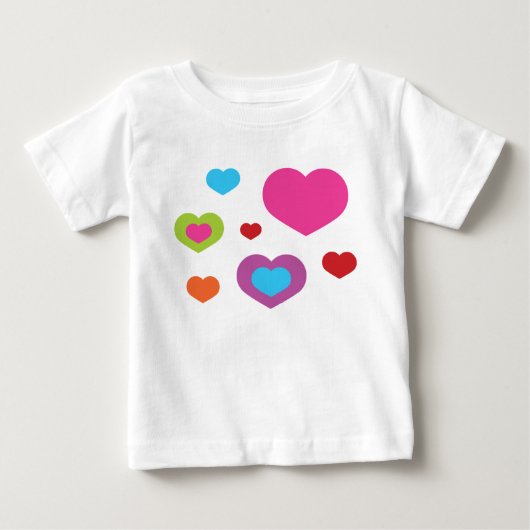 カラフルハート ベビーTシャツ (正面)