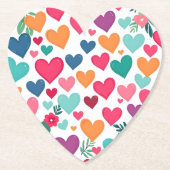カラフルハート ペーパーコースター (正面)