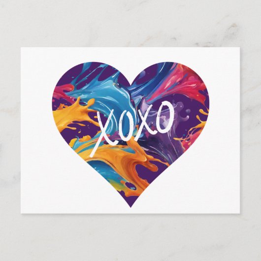 カラフルハート ポストカード (正面)