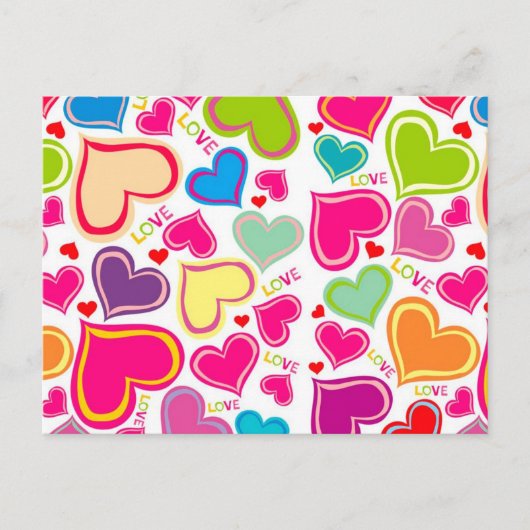 カラフルハート ポストカード (正面)
