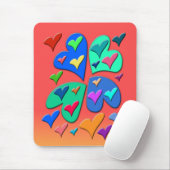 カラフルハート マウスパッド (マウス)