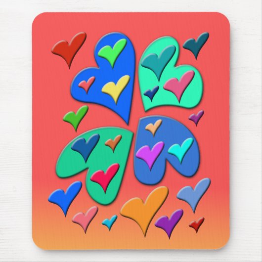カラフルハート マウスパッド (正面)