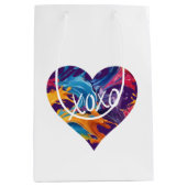 カラフルハート ミディアムペーパーバッグ (正面)