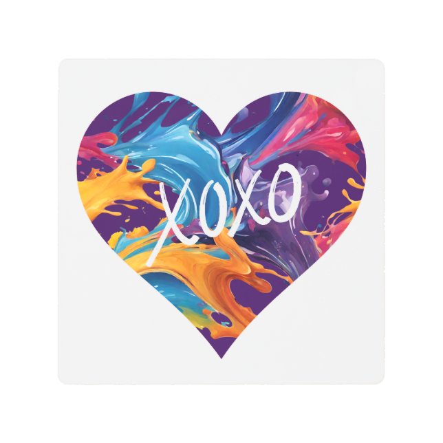 カラフルハート メタルプリント (正面)