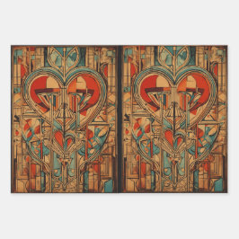 カラフルハート:ユニークSpeのカラーデザイン ラッピングペーパーシート