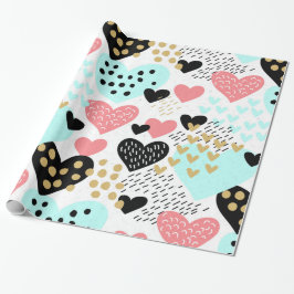 カラフルハート ラッピングペーパー