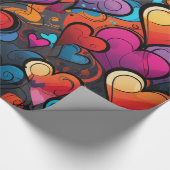 カラフルハート ラッピングペーパー (角)