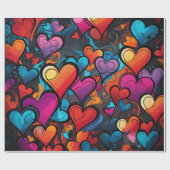 カラフルハート ラッピングペーパー (フラット)